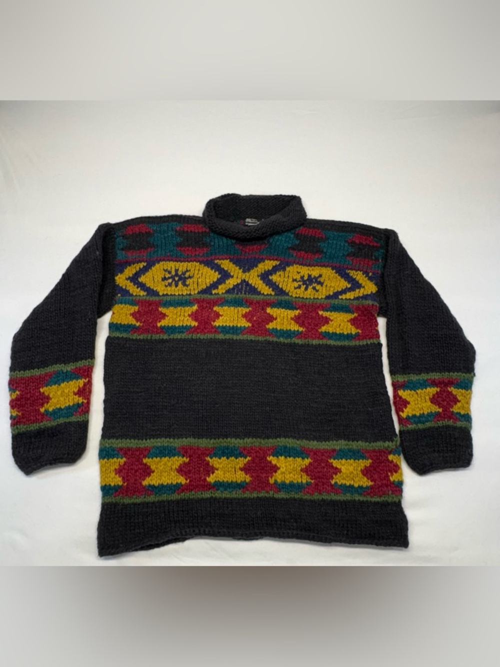 Vintage Mountain Trading Co. 100% Wool Aztec Sweater - Heavyweight XL